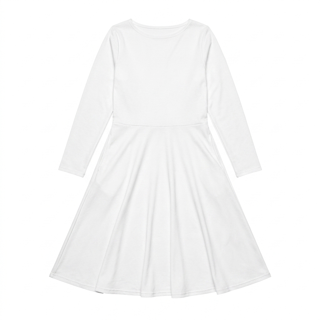 Custom All-Over Print Long Sleeve Midi Dress — Dresses