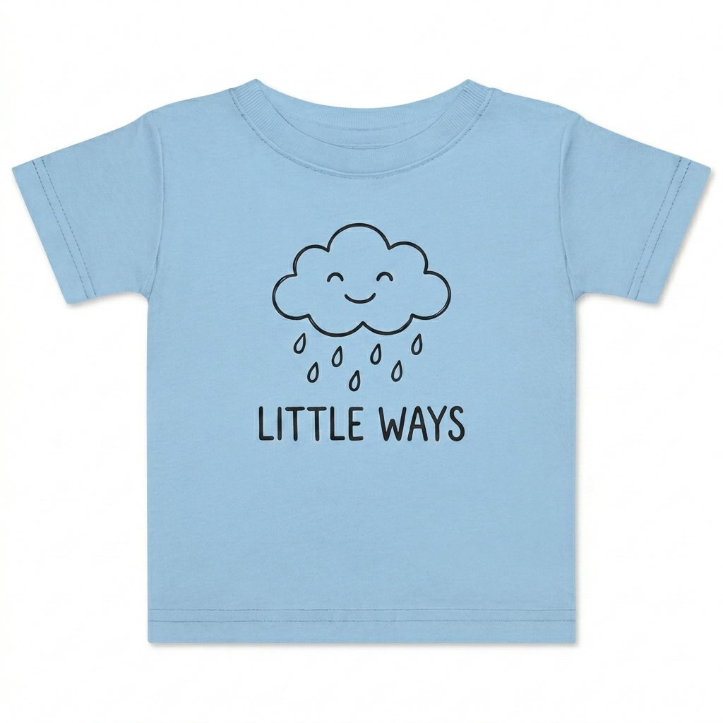 Custom Baby Jersey T-Shirt design direction 2: Playful Illustration featuring the LITTLE WAYS wordmark