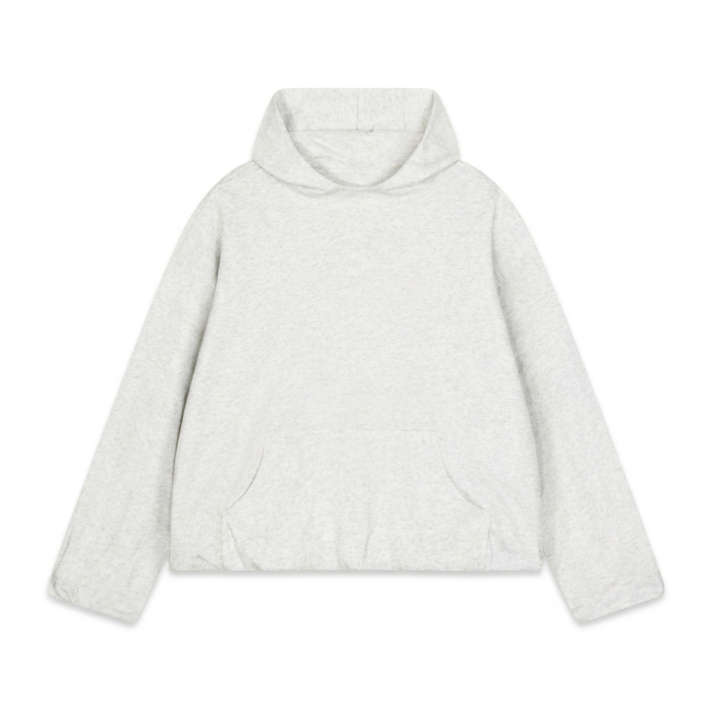 Custom Boxy Gather-Hem Hoodie — Hoodies