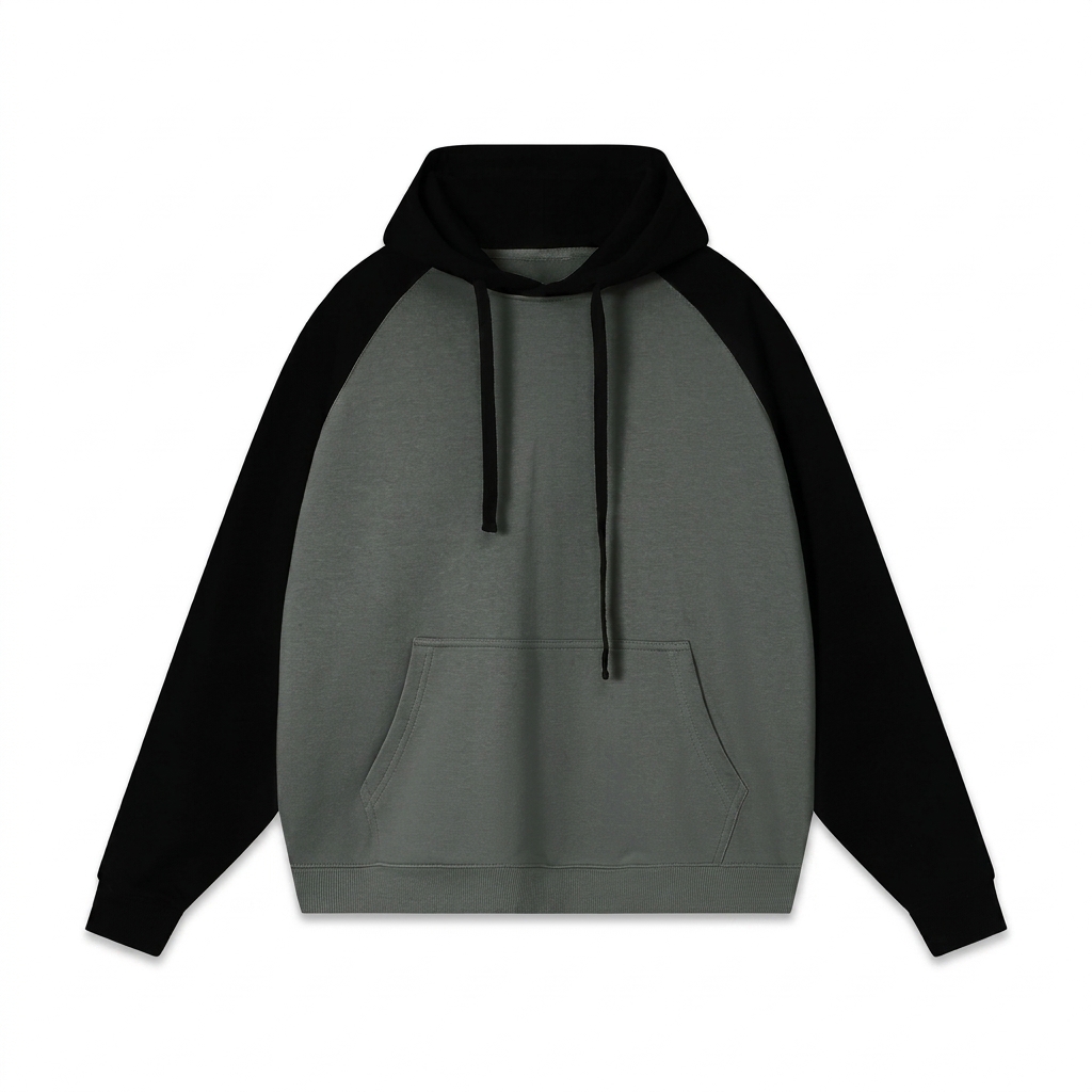 Custom Color-Block Raglan Sleeve Hoodie — Hoodies