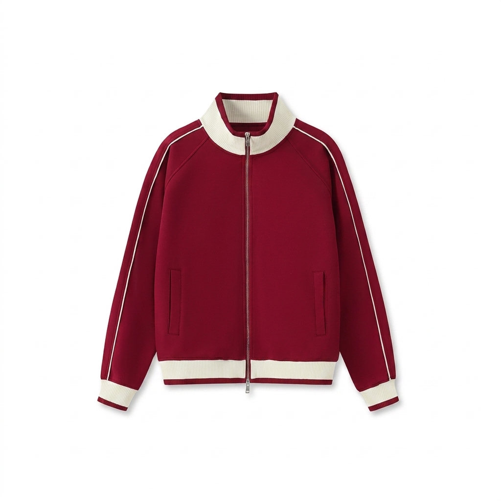 Custom Color Block Raglan Track Jacket — Jackets