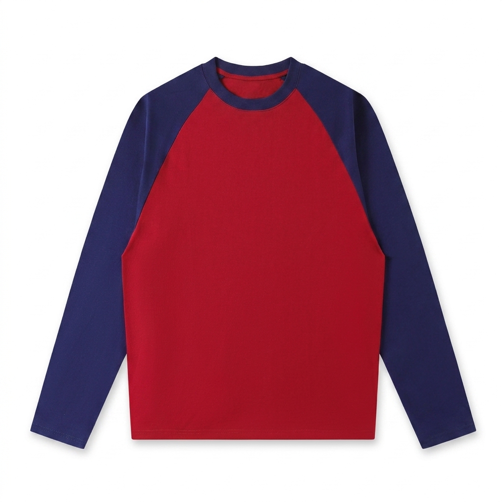 Custom Color-Blocked Raglan Long-Sleeve T-Shirt — Long Sleeves