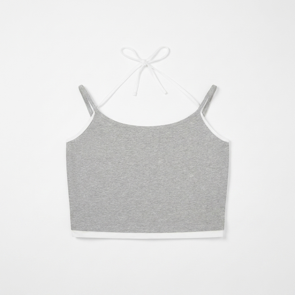 Custom Contrast Binding Halter Tank Top — Tank Tops