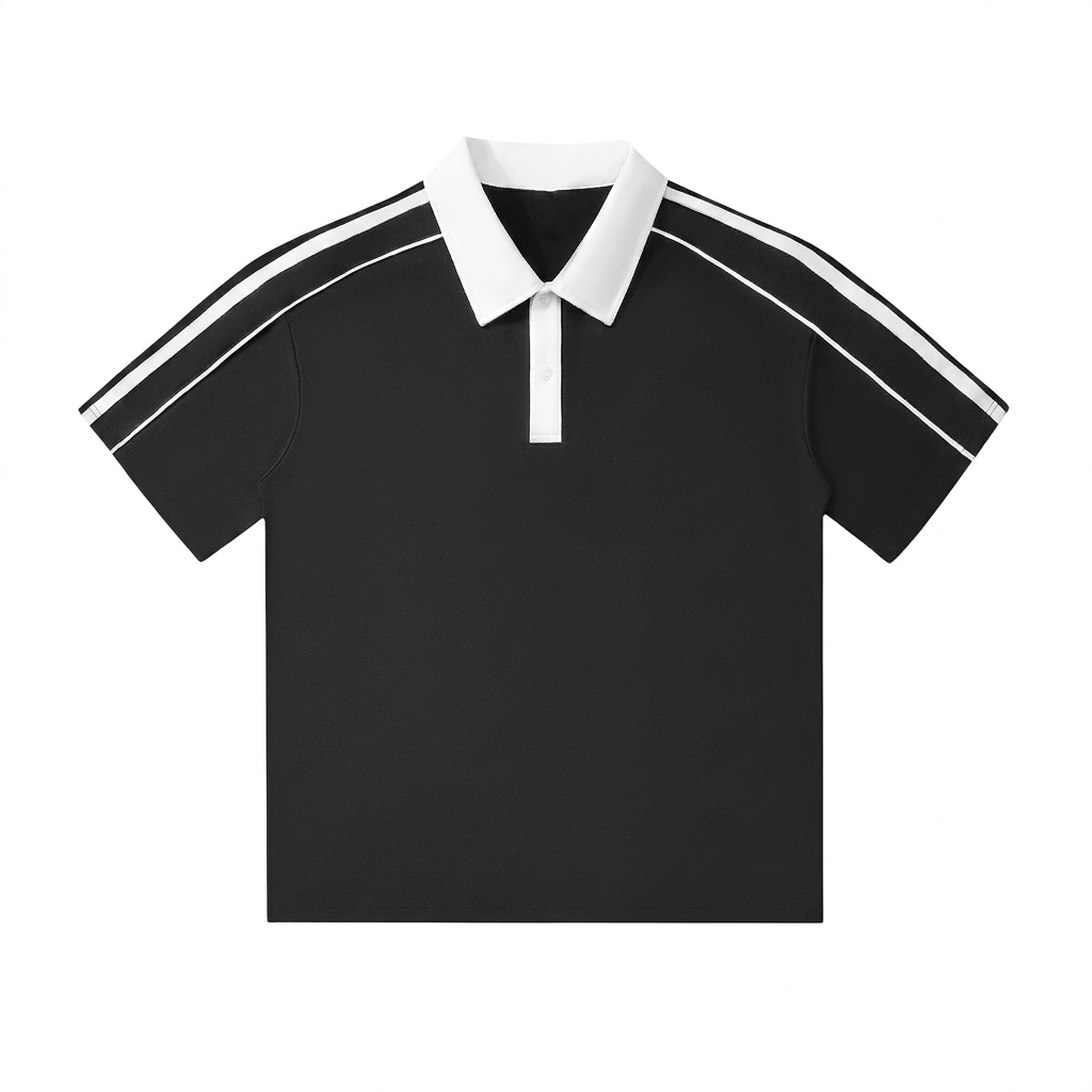 Custom Contrast Collar Short-Sleeve Polo Shirt — Polos