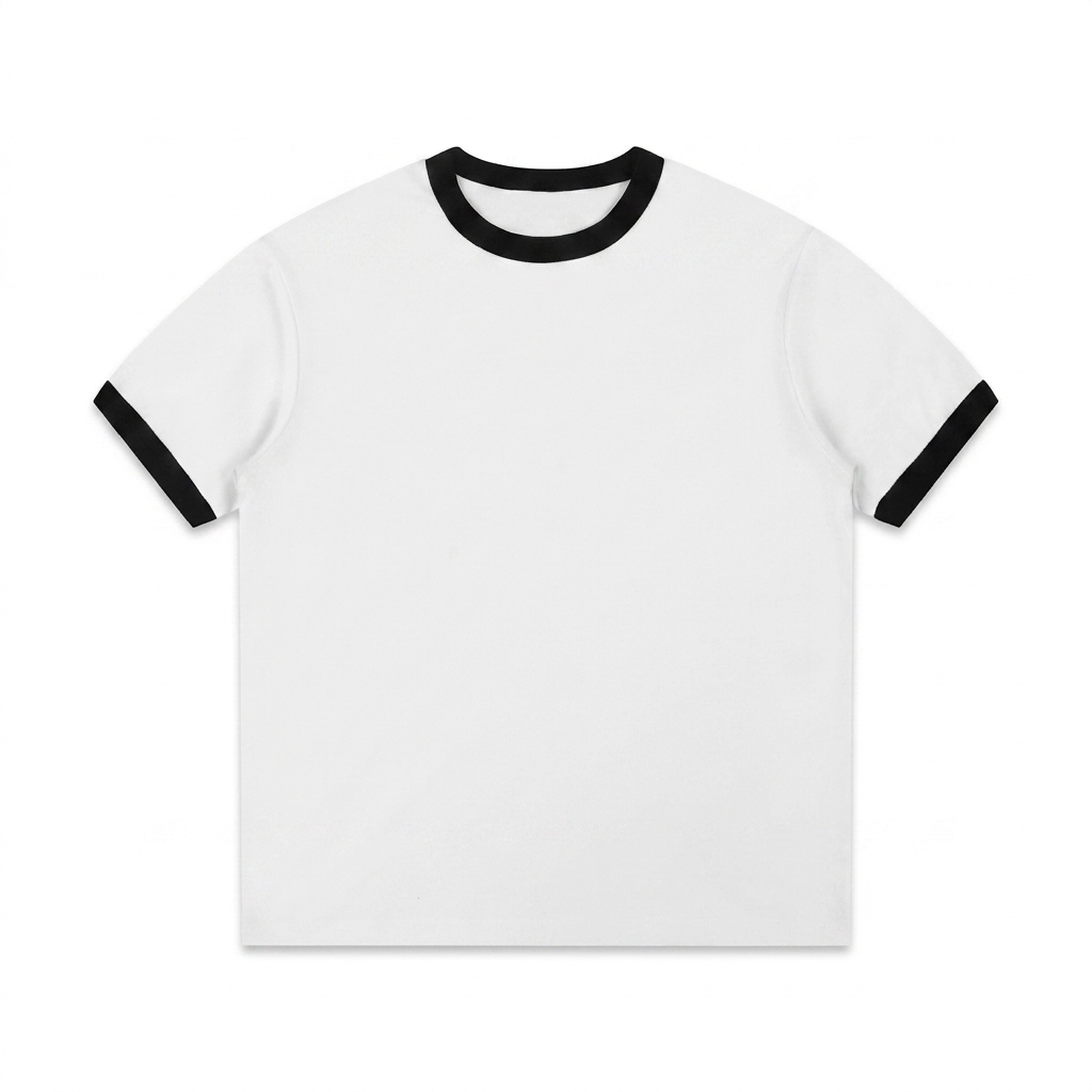 Custom Contrast Edge Ribbed T-Shirt — T-Shirts