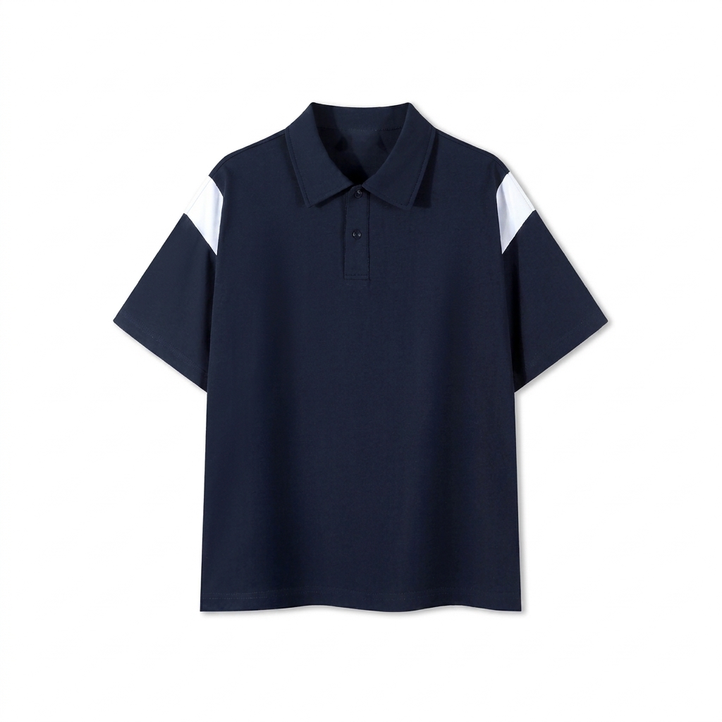 Custom Contrast Panel Cotton Polo — Polos