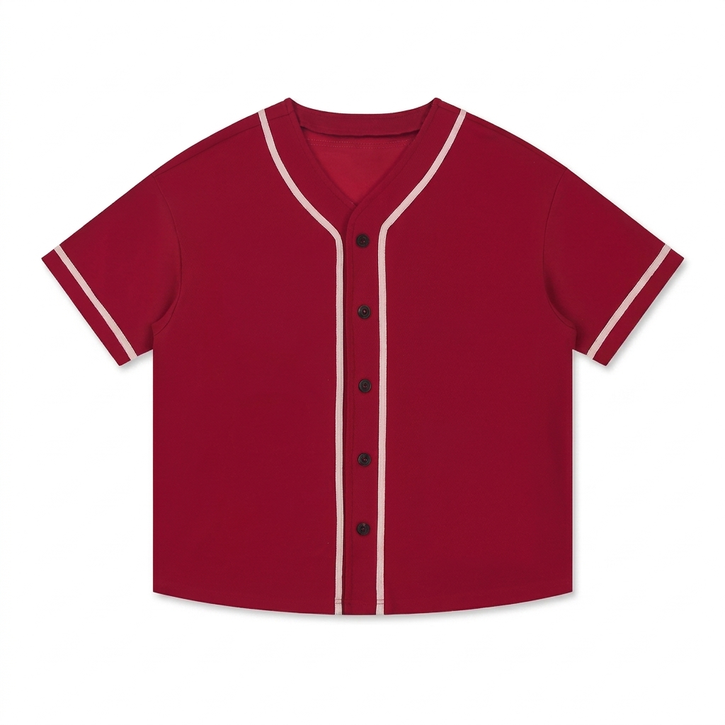 Custom Contrast Piped Button-Up Jersey — Jerseys