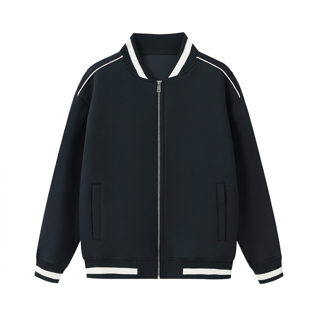 Custom Contrast Piping Bomber Jacket — Jackets