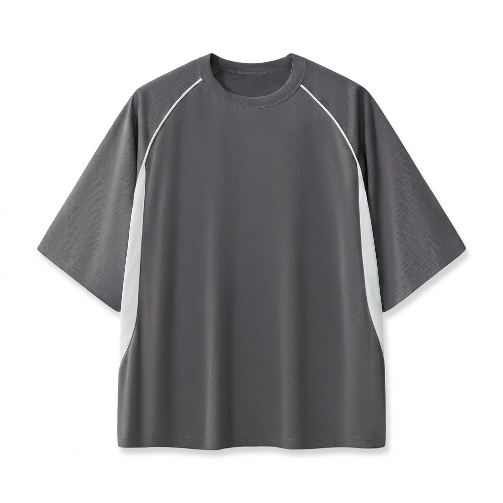Custom Contrast Piping Panel Raglan T-Shirt — T-Shirts