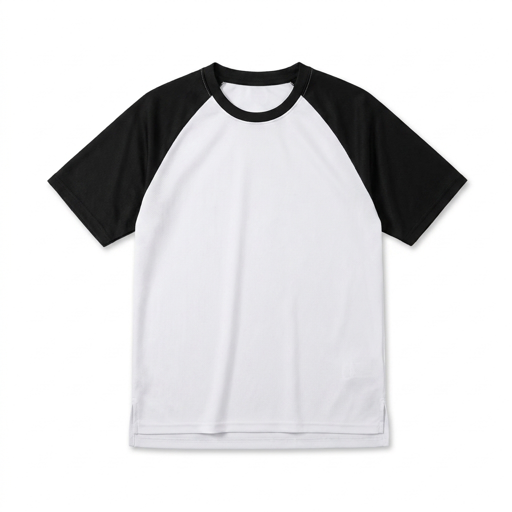 Custom Contrast Raglan Mesh T-Shirt — T-Shirts