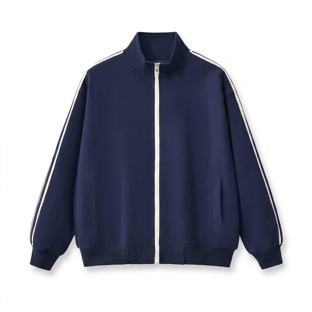 Custom Contrast Side-Stripe Track Jacket — Jackets