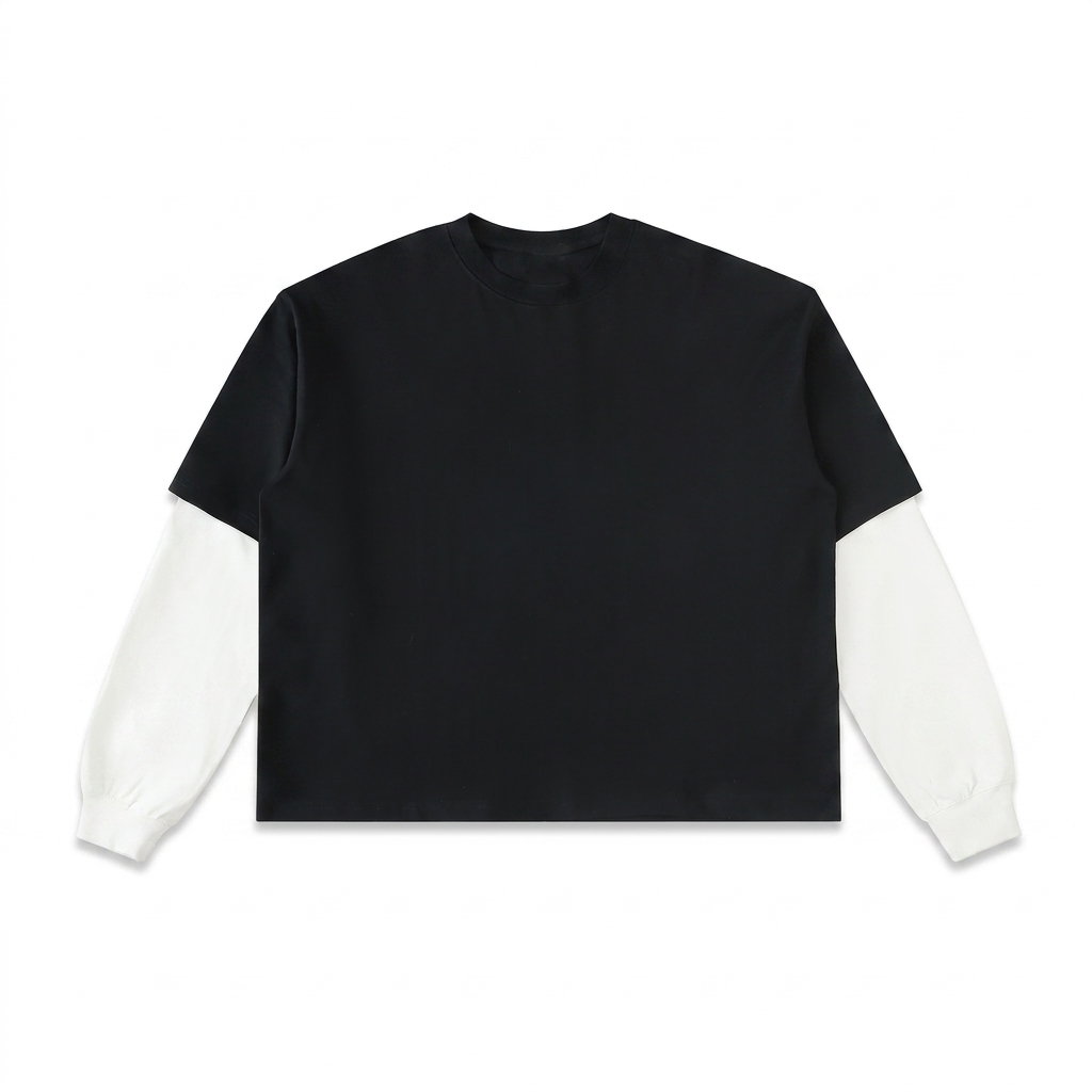 Custom Contrast Sleeve Long Sleeve T-Shirt — Long Sleeves