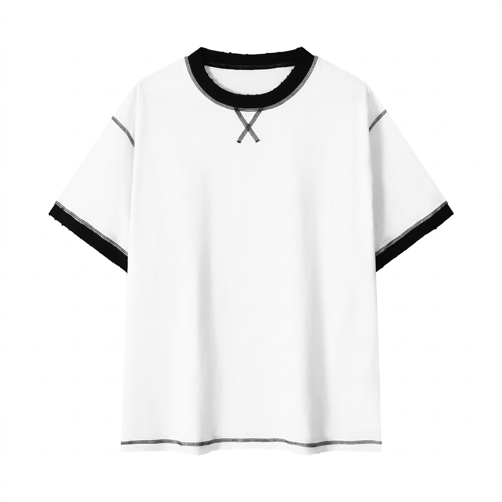 Custom Contrast-Stitched T-Shirt — T-Shirts
