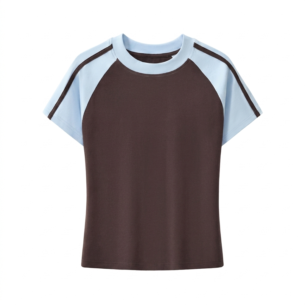 Custom Contrast Stripe Bodycon T-Shirt — T-Shirts