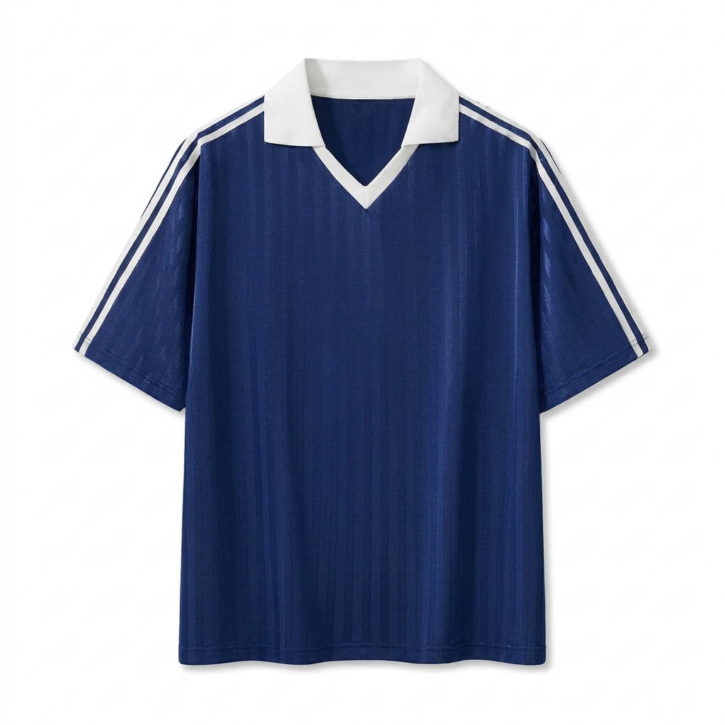 Custom Contrast Collar Striped Soccer Jersey — Jerseys
