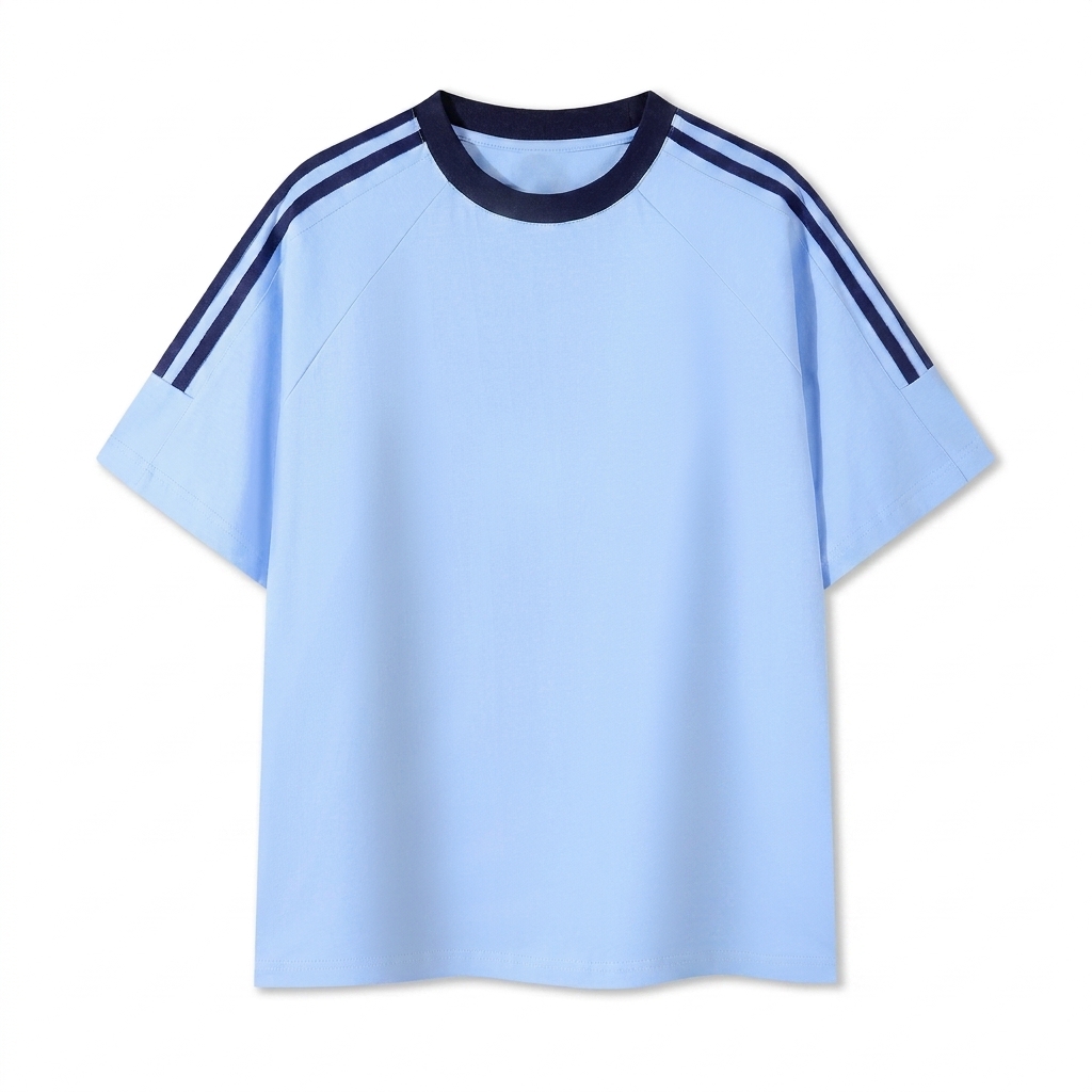 Custom Contrast Tape Crewneck T-Shirt — T-Shirts