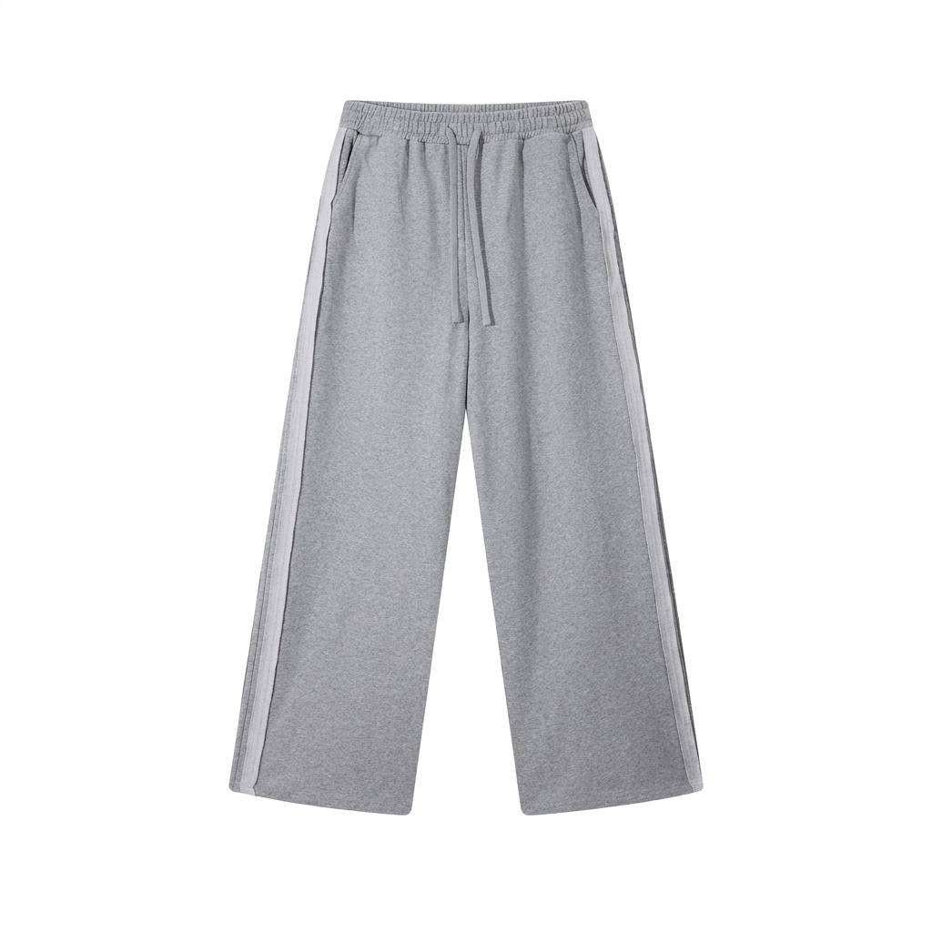 Custom Contrast Tape Straight-Leg Sweatpants — Pants