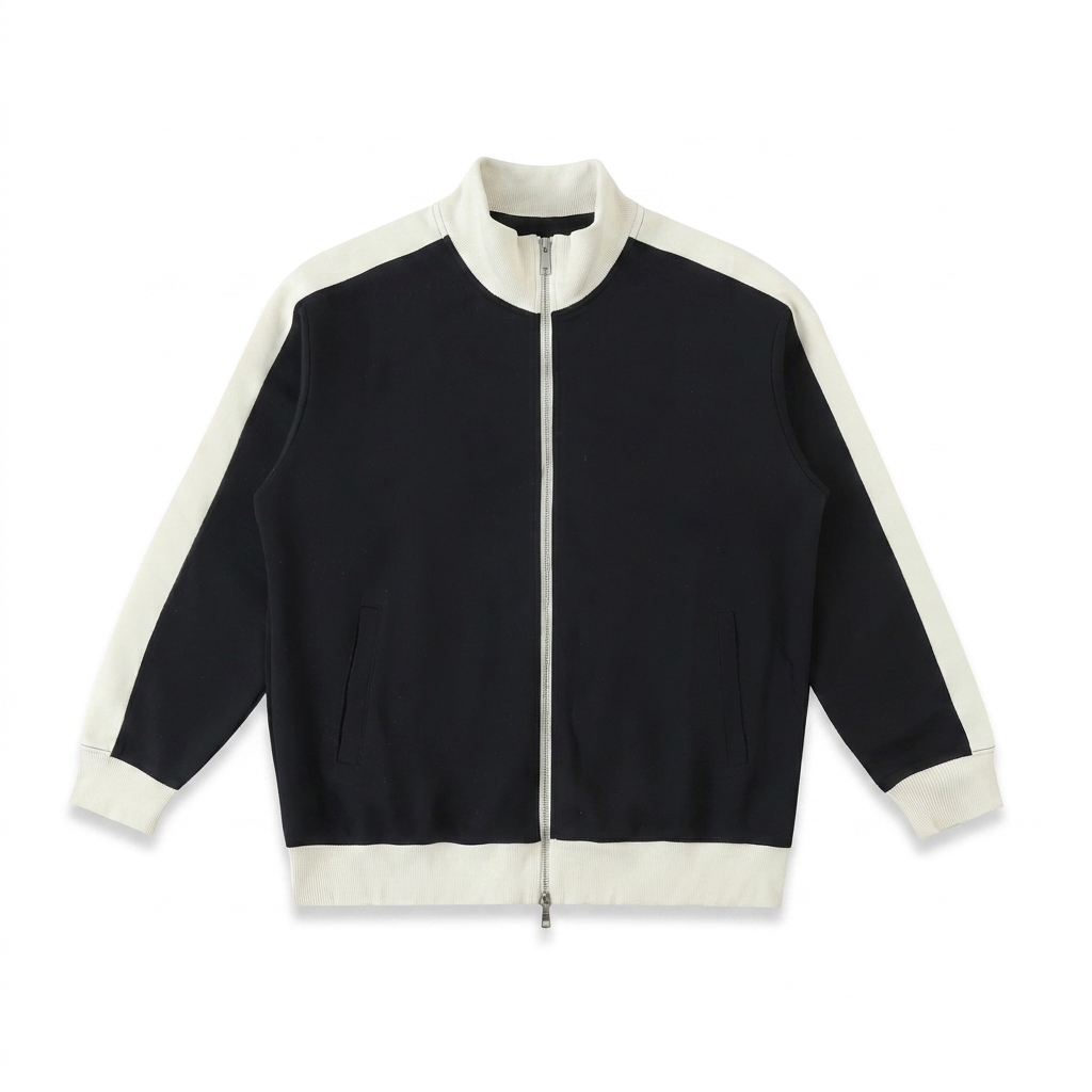 Custom Contrast Trim Stand Collar Jacket — Jackets