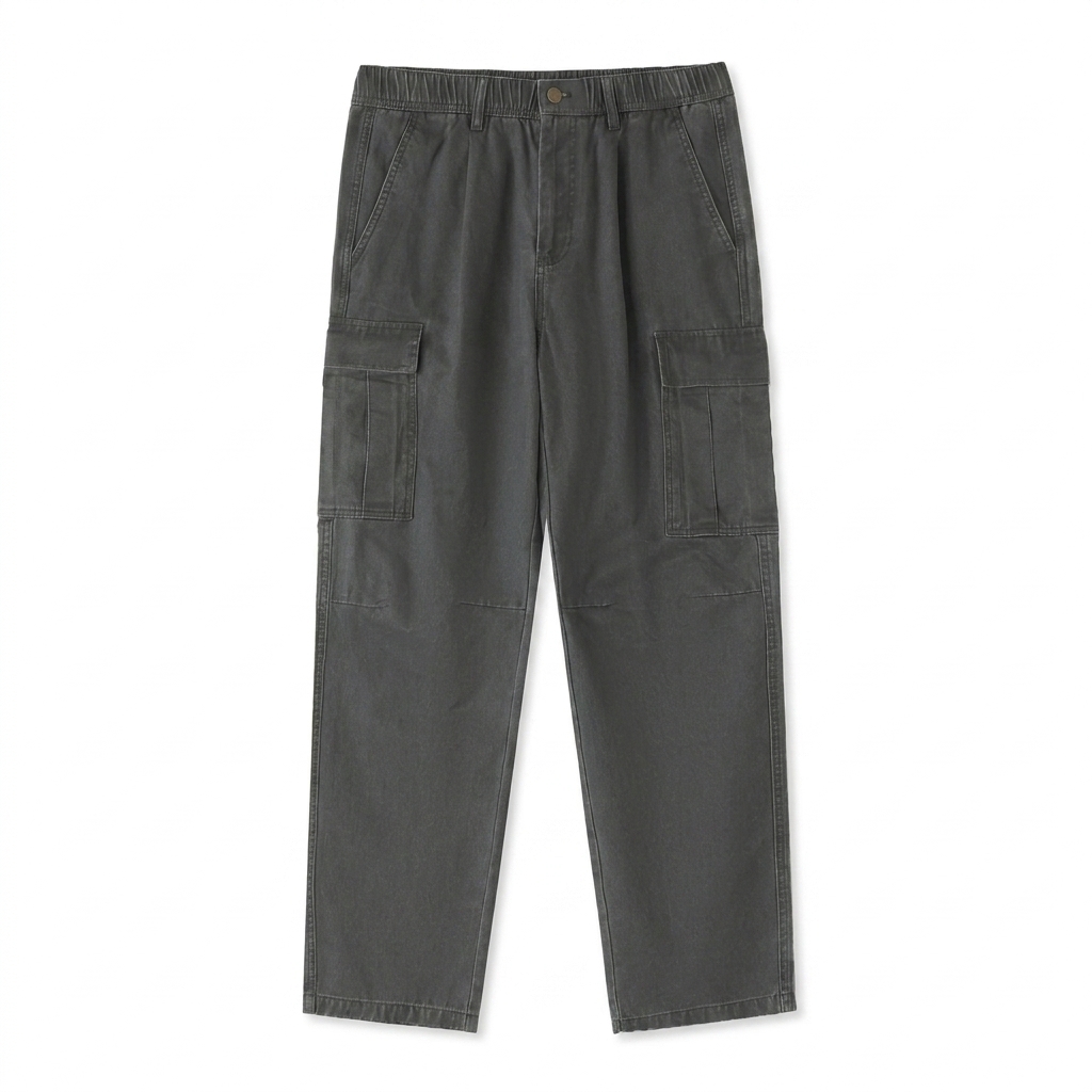 Custom Cotton Elastic-Waist Cargo Pants — Pants