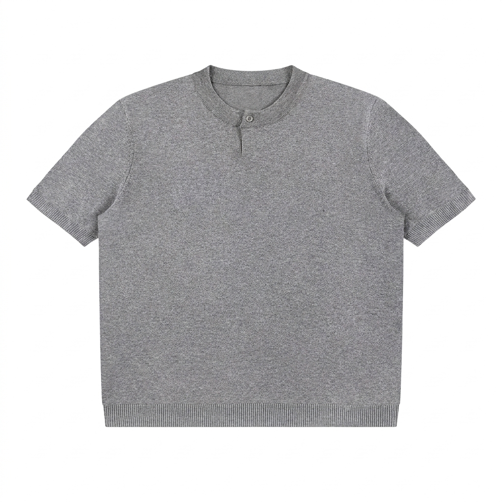 Custom Cotton Knit Henley T-Shirt — T-Shirts