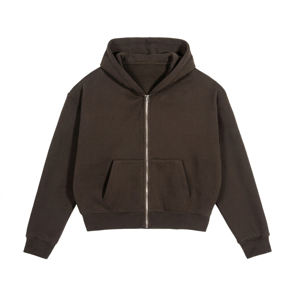 Custom Cropped Fleece Zip-Up Hoodie — Hoodies