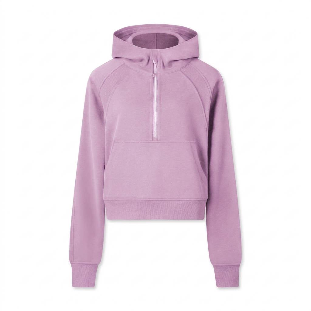 Custom Cropped Half-Zip Hoodie — Hoodies