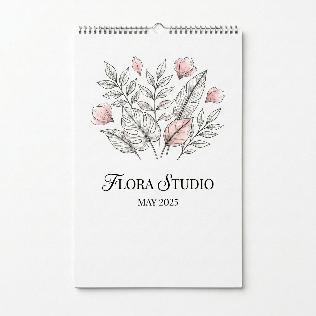 Custom Custom 2025 Wall Calendar design direction 2: Nature-Inspired Calendar featuring the FLORA STUDIO wordmark