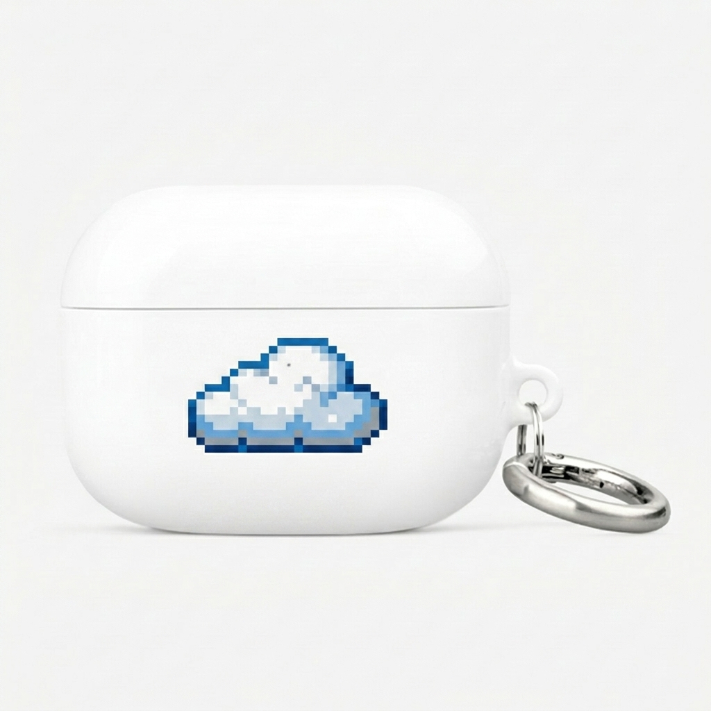 Custom Custom Earbud Case design direction 3: Retro Tech Graphic featuring the BYTE CLUB wordmark