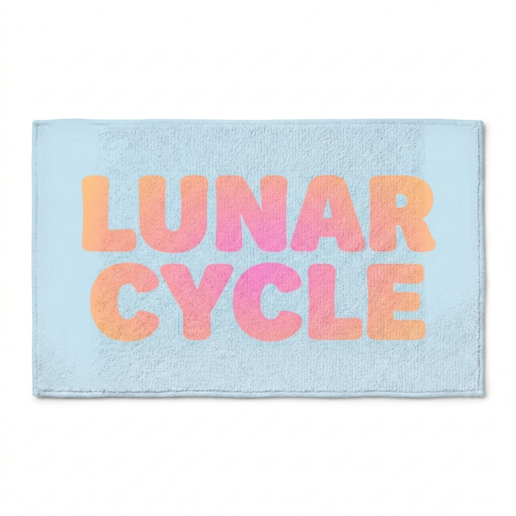 Custom Custom Area Rug design direction 3: Retro Gradient Wordmark featuring the LUNAR CYCLE wordmark