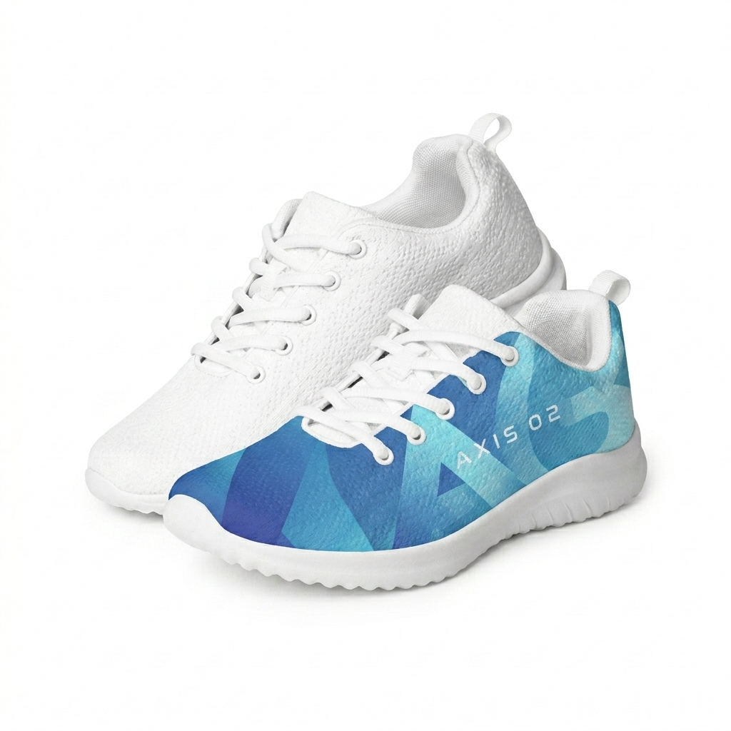 Custom Custom Athletic Shoes design direction 1: Geometric Gradient featuring the AXIS 02 wordmark