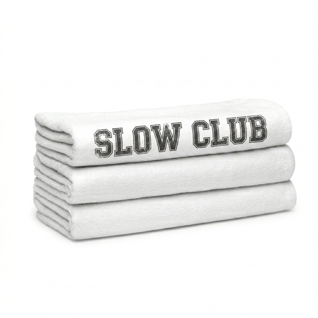 Custom Custom Beach Towel design direction 3: Retro Collegiate Wordmark featuring the SLOW CLUB wordmark