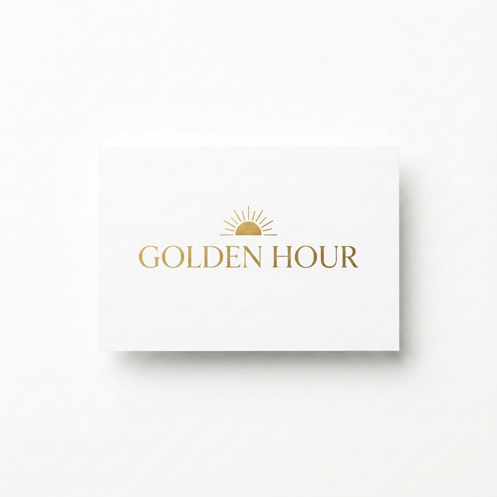 Custom Custom Business Cards design direction 3: Luxury Heritage featuring the GOLDEN HOUR wordmark