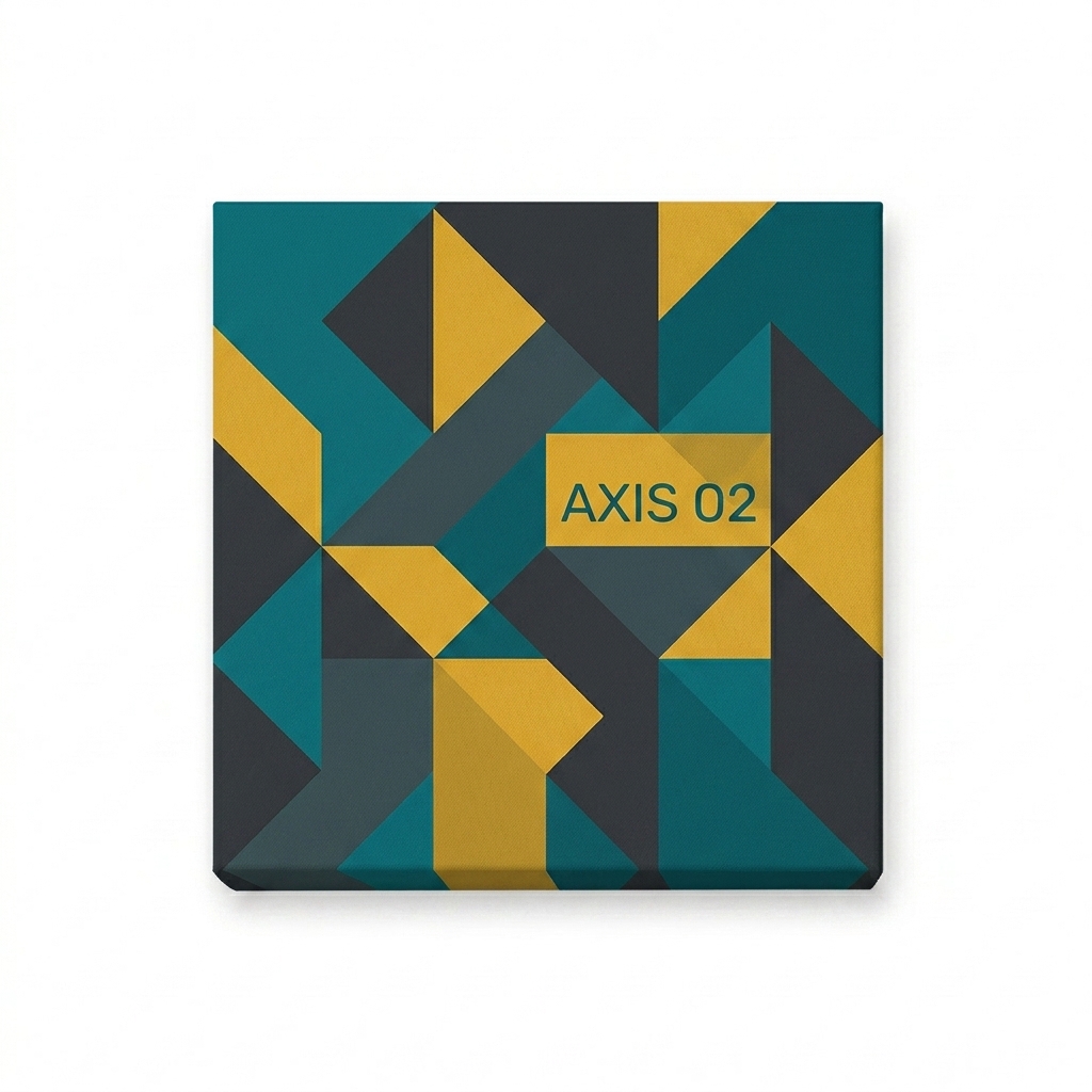 Custom Custom Canvas Print design direction 1: Abstract Geometric Composition featuring the AXIS 02 wordmark
