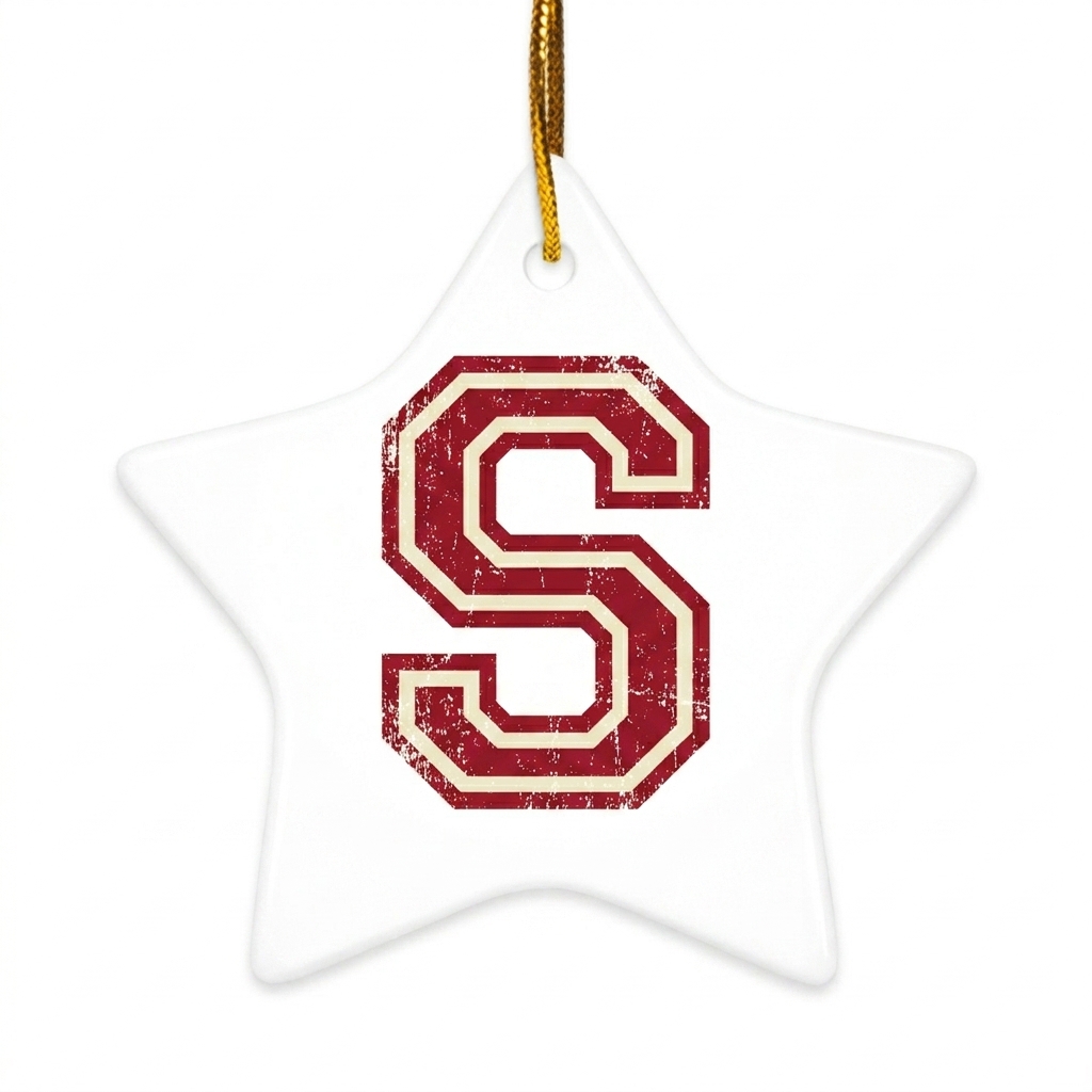 Custom Custom Ceramic Ornaments design direction 3: Retro Collegiate Emblem featuring the STUDIO 79 wordmark