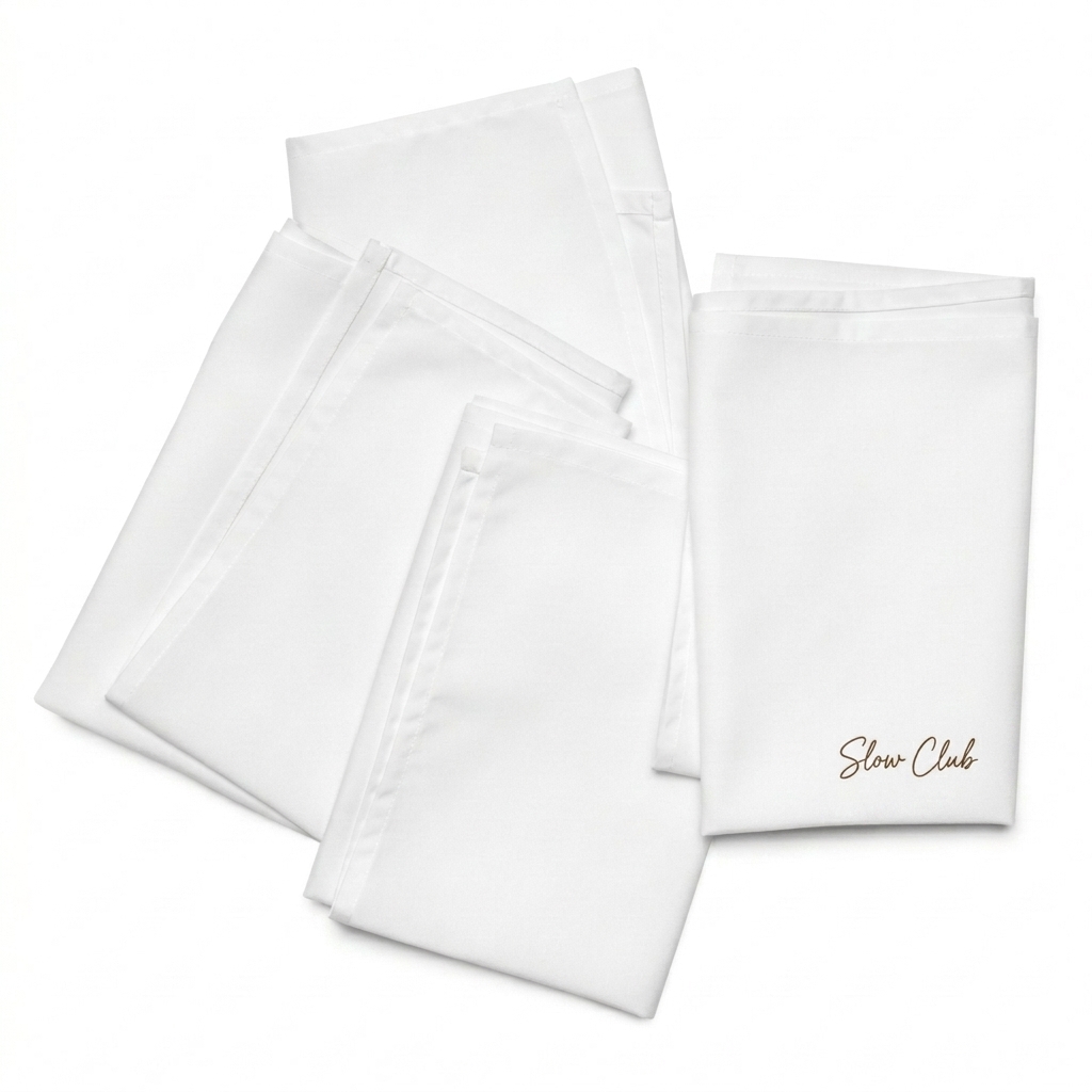 Custom Custom Cloth Napkin Set design direction 3: Hand-Drawn Script Wordmark featuring the Slow Club wordmark