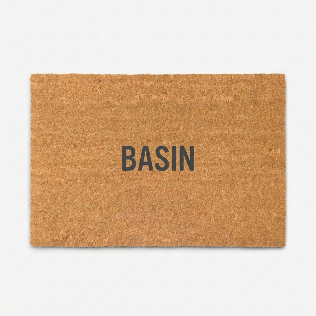 Custom Custom Coir Doormat design direction 1: Minimalist Wordmark featuring the BASIN wordmark