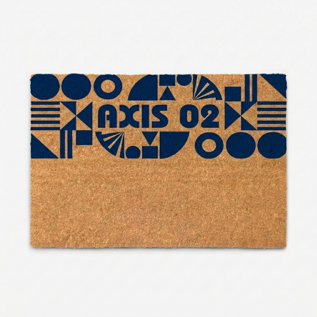 Custom Custom Coir Doormat design direction 2: Abstract Geometric Graphic featuring the AXIS 02 wordmark