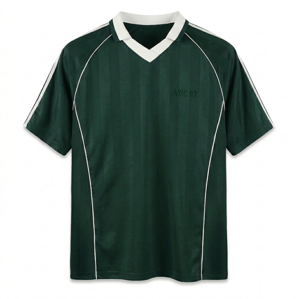 Custom Collared Soccer Jersey design direction 1: Tonal Team Crest featuring the AXIS 02 wordmark