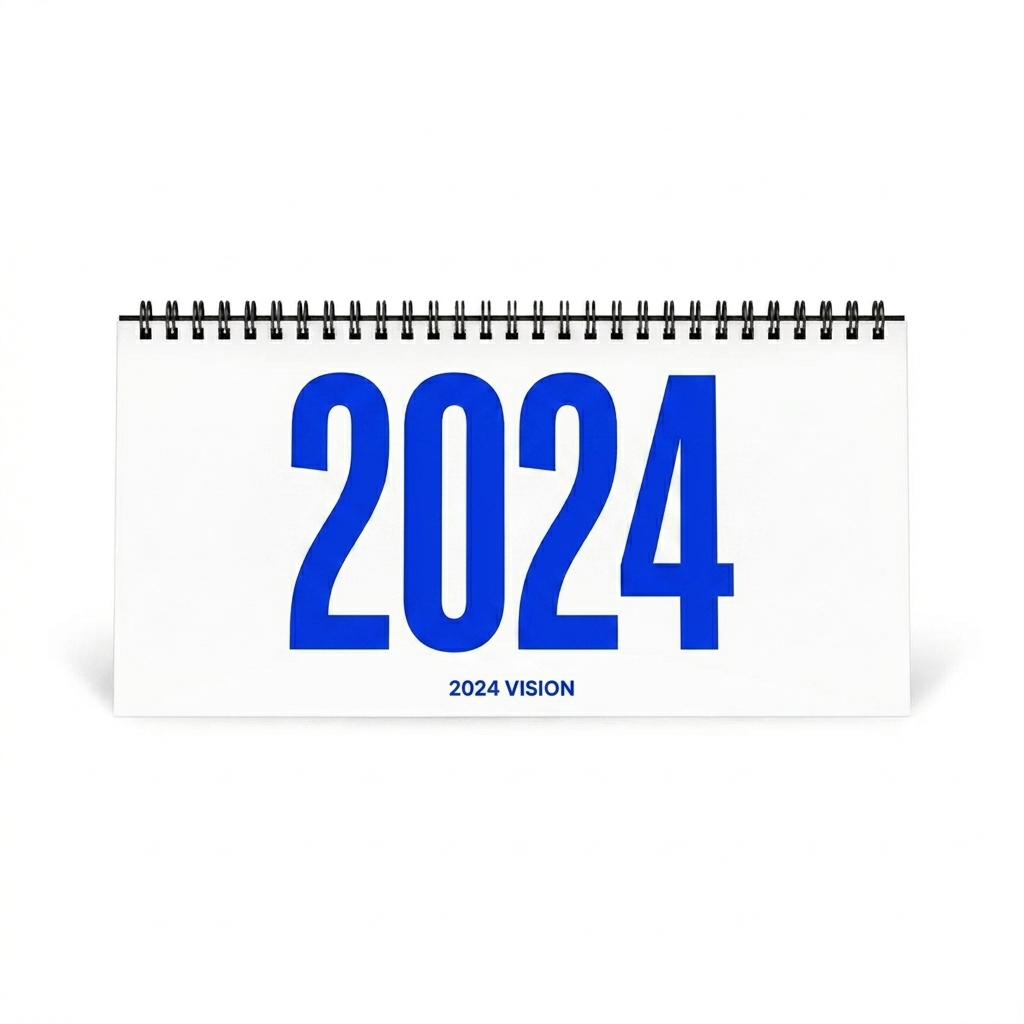 Custom Custom Desk Calendar design direction 3: Bold Typography featuring the 2024 VISION wordmark
