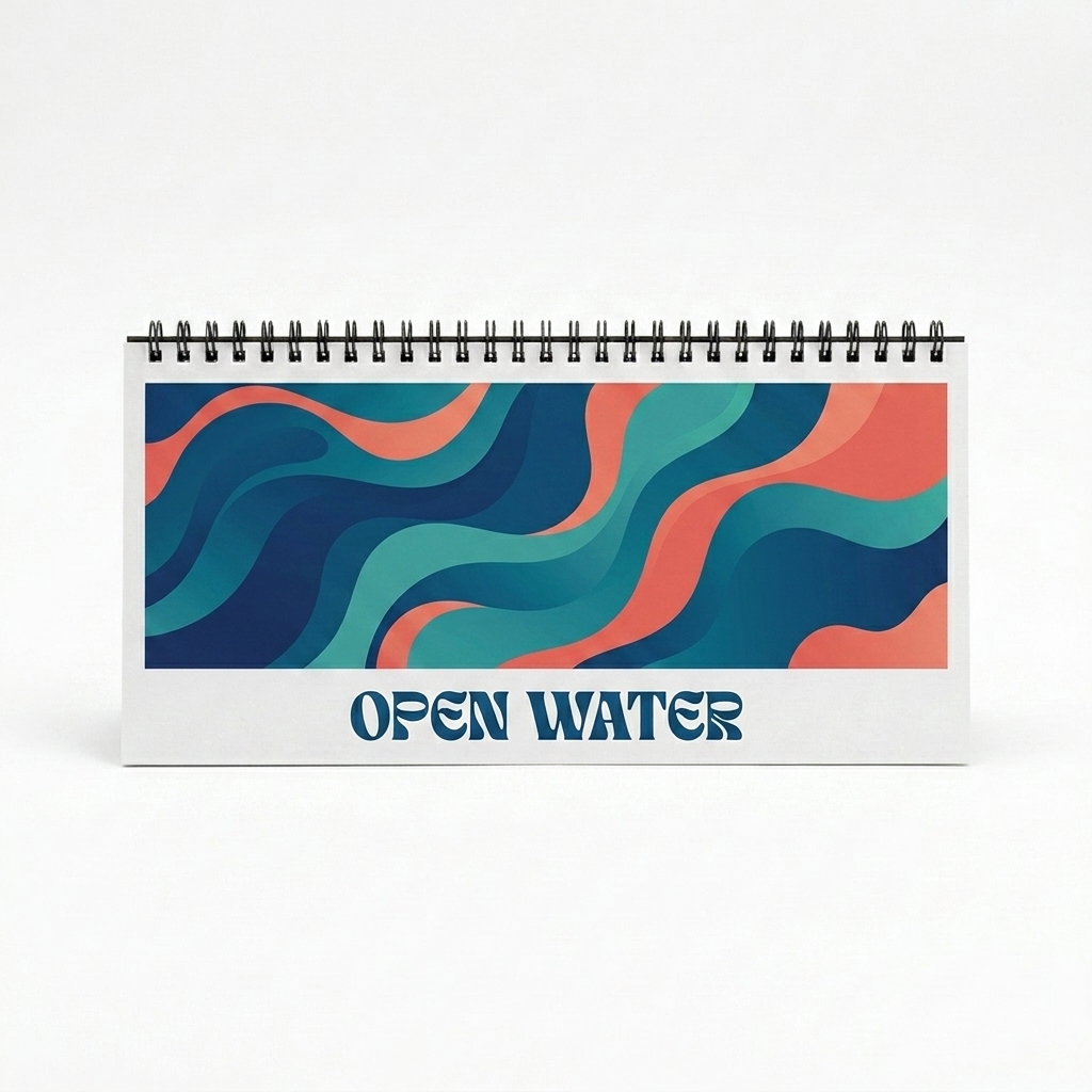 Custom Custom Desktop Calendar design direction 2: Vibrant Abstract featuring the OPEN WATER wordmark