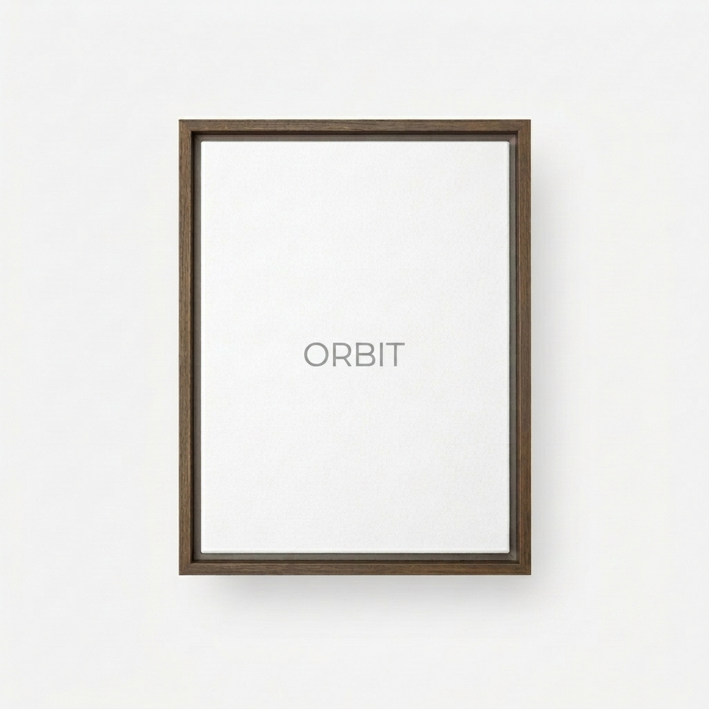 Custom Framed Canvas Print design direction 1: Minimalist Wordmark featuring the ORBIT wordmark