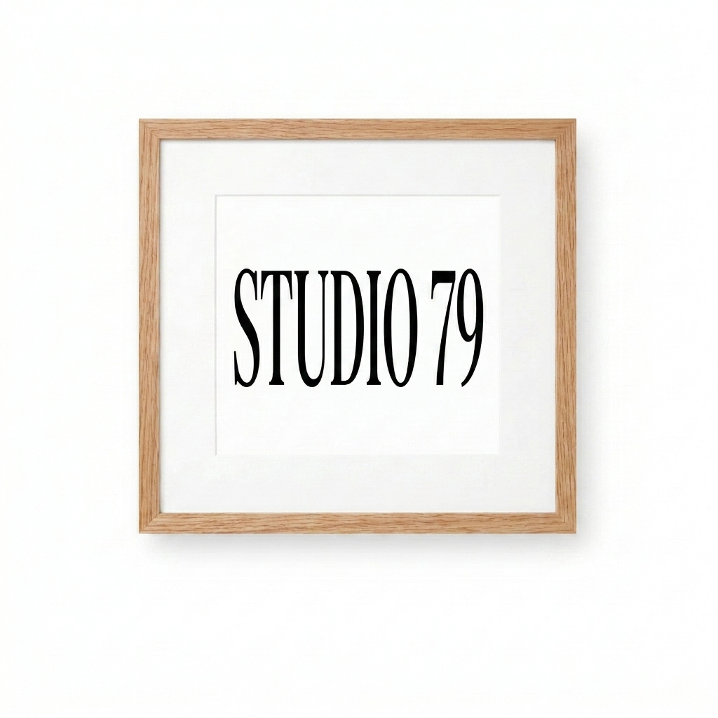 Custom Framed Matte Poster design direction 3: Experimental Typography featuring the STUDIO 79 wordmark