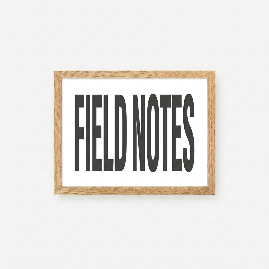 Custom Custom Framed Poster design direction 3: Typographic Experiment featuring the FIELD NOTES wordmark
