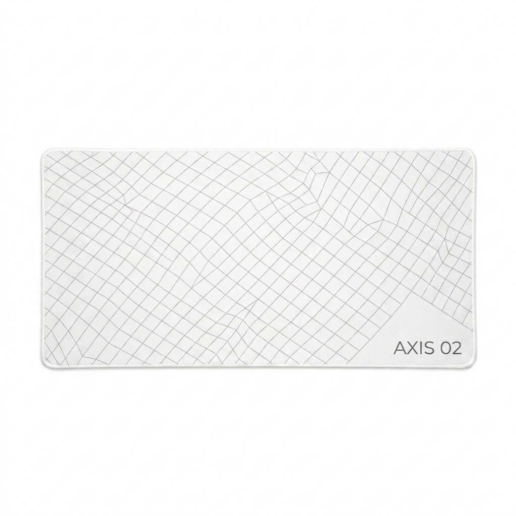 Custom Custom Gaming Mouse Pad design direction 1: Geometric Grid Overlay featuring the AXIS 02 wordmark