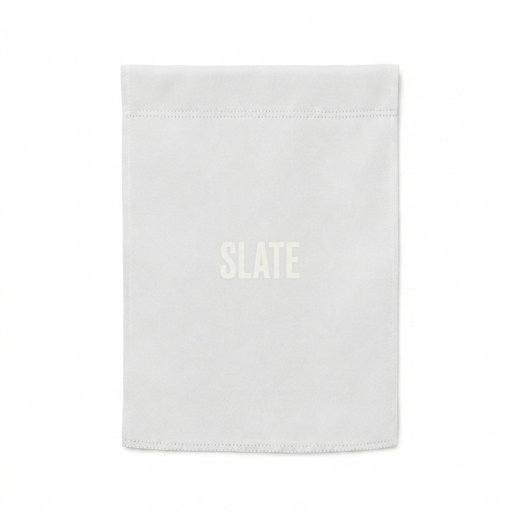 Custom Custom Garden Flag design direction 1: Minimalist Wordmark featuring the SLATE wordmark