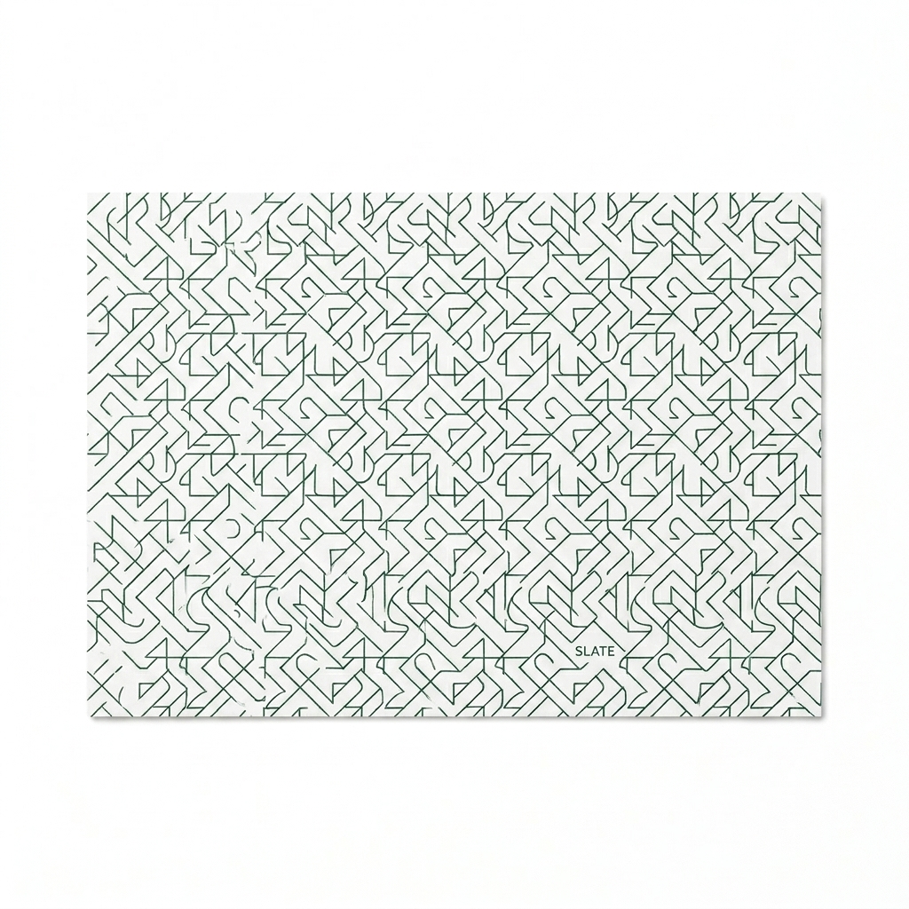 Custom Custom Gift Wrap Paper design direction 1: Minimalist Geometric Pattern featuring the SLATE wordmark