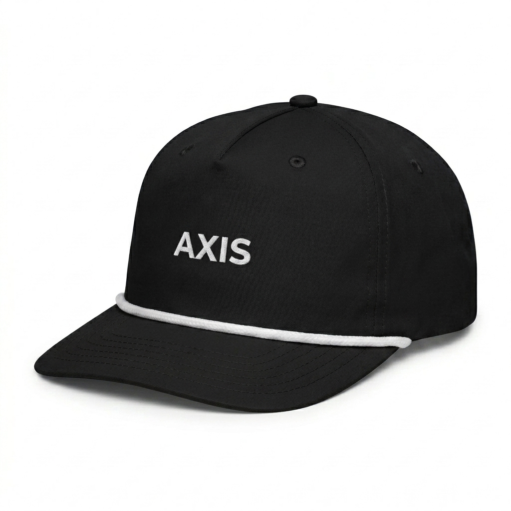 Custom Golf Rope Cap design direction 1: Tonal Minimalist Wordmark featuring the AXIS wordmark