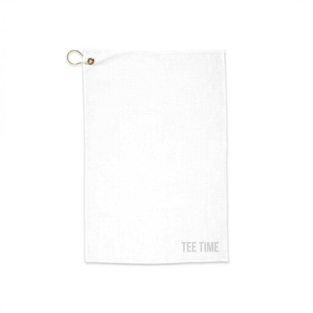 Custom Custom Golf Towel design direction 1: Tonal Golf Club Wordmark featuring the TEE TIME wordmark