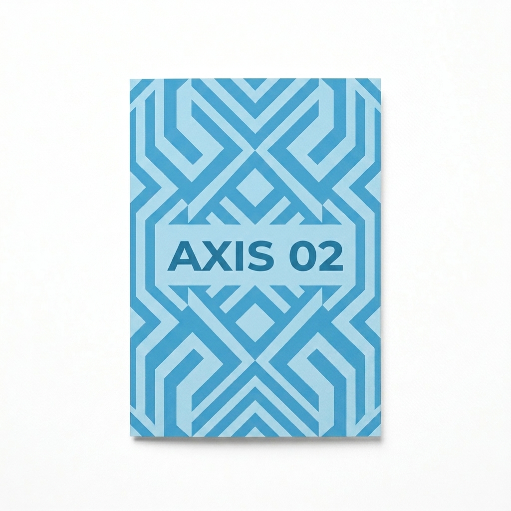 Custom Custom Greeting Cards design direction 2: Bold Geometric Pattern featuring the AXIS 02 wordmark