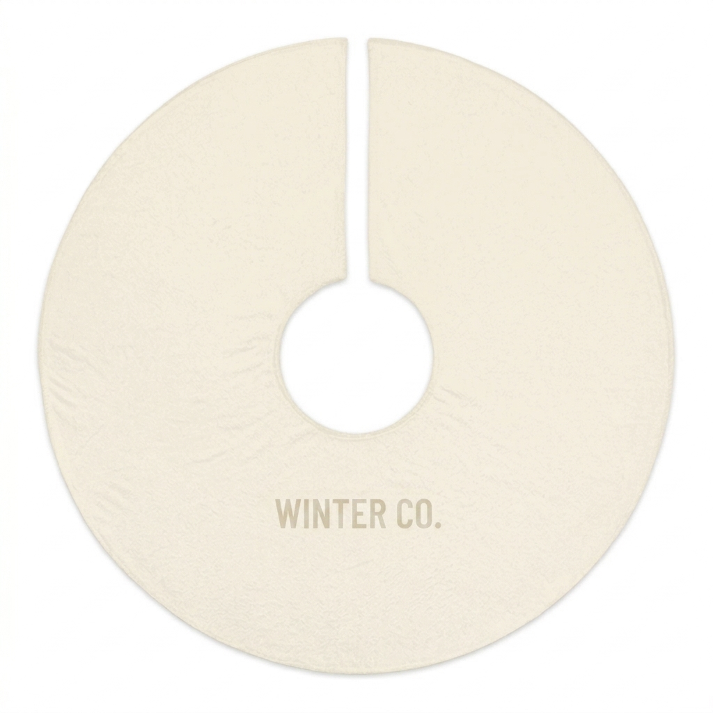 Custom Custom Holiday Tree Skirt design direction 1: Tonal Minimalist Wordmark featuring the WINTER CO. wordmark